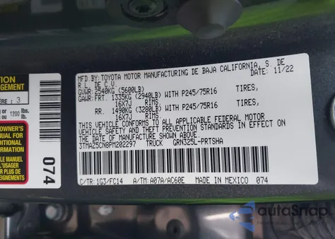 2023 Toyota Tacoma Sr5 V6 from USA, damaged, VIN 3TMAZ5CN8PM202297